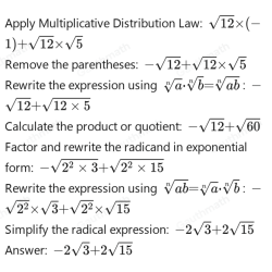 Expressions algebraic simplifying algebra expression equations combining radical rational fractions solver distributive exponents radicals