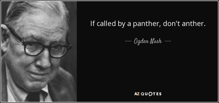 If called by a panther don't anther